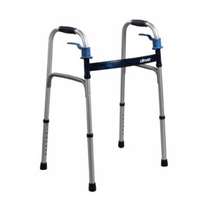 Deluxe Folding walker, Two Button with 5" Wheel