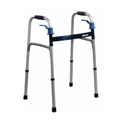 Deluxe Folding walker, Two Button with 5" Wheel